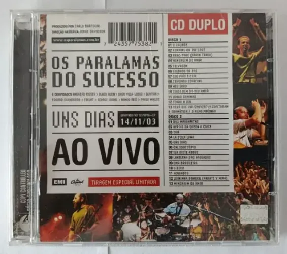 CD - Duplo - Os Paralamas Do Sucesso - Ao Vivo