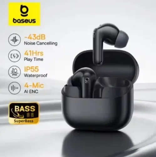 Fone Baseus Bass EP10 com ANC Preto Lacrado