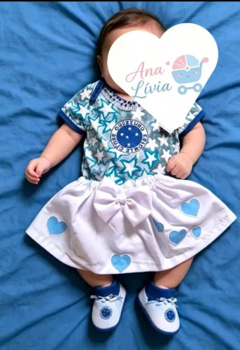 Conjunto para bebe cruzeiro menina. Roupinha