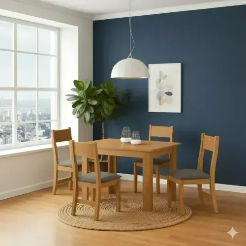Conjunto Mesa de Jantar Palace com 4 Cadeiras Brisa Grafite