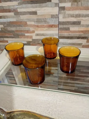 4 copos duralex âmbar  raros 