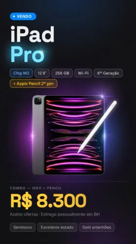 iPad Pro 12.9" M2 256GB Wi-Fi (6ªGen) + Apple Pencil 2ªGen + Case