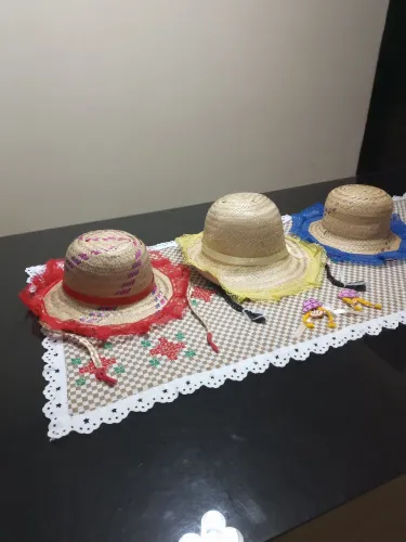 Chapeu de palha unisex para festajunina