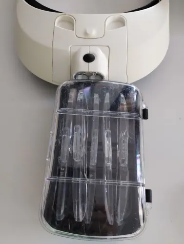 Lupa de cabeça leds com 5 lentes de aumento 
