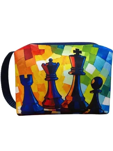 Estojo para jogo de xadrez. Em neoprene