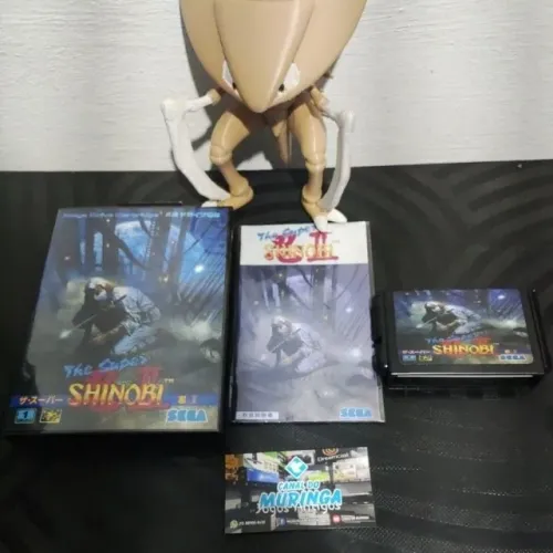 Shinobi 3 - Mega Drive - Manual - JP - Carcaça nova - label nova - Caixa de plástico Sega
