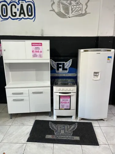 GELADEIRA CÔNSUL FACILITY FROST FREE 330 LITROS FOGÃO 4 BOCAS MANUAL ARMÁRIO DE COZINHA