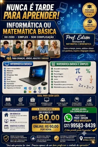 Ofereço aulas de Informática ou Matemática básica
