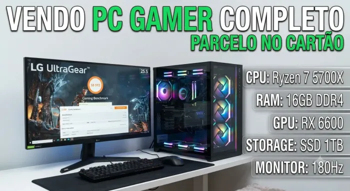 Computador gamer e Monitor 180hz