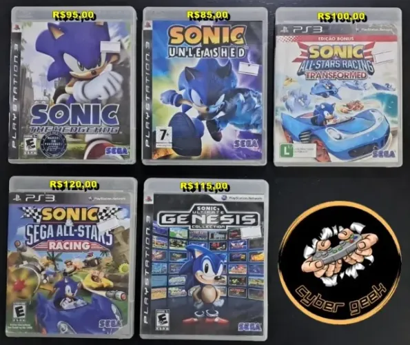 JOGOS PLAYSTATION 3  PS 3  SONIC **O Preço No Anúncio é  do Jogo de menor valor**