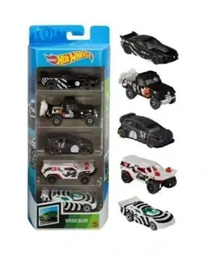 Cartela 5 Carrinhos Hot Wheels Hw Speed Blur Gtn45 Mattel Original Lacrado