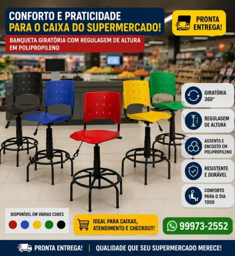 Cadeira giratória caixa varios tamanhos pronta entrega