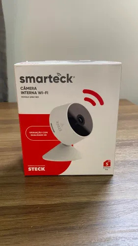 Steck, Câmera Inteligente Steck Ambiente Conectado, Segurança Interna, Wi-Fi, Branca