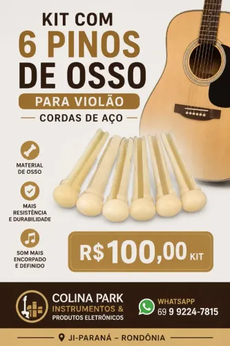 Pinos de osso violão Cordas de Aço