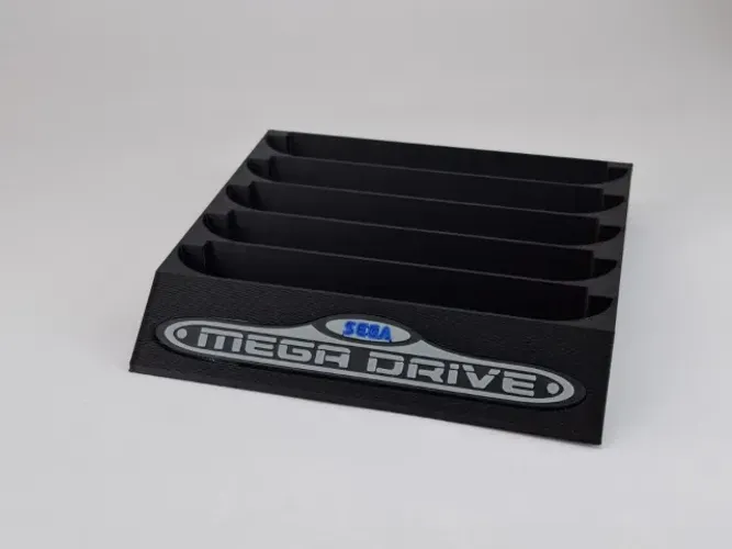 Porta Cartuchos Sega Mega Drive para 5 Jogos Organizador Expositor de Mesa Coleção Retro