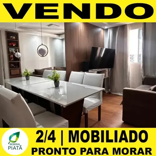Reserva Piatã Apartamento para Venda 2 Quartos | Condomínio | Mobiliado | Pronto Para Mora