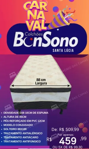Cama unibox solteiro 10cm de espuma d28 pronta entrega 