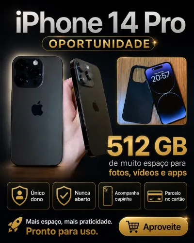 iPhone 14 PRO 512gb com capinha - IMPERDÍVEL