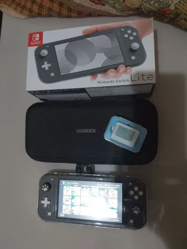Nintendo Switch Lite Desbloqueado Completo - Cinza | 512GB + Allmiibo + Vários acessórios