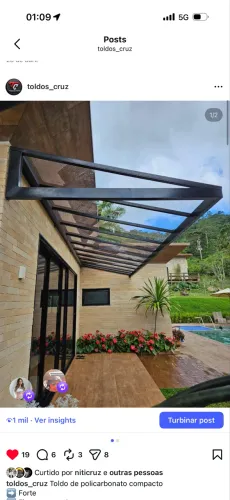Instalação de cobertura / toldo fixo 