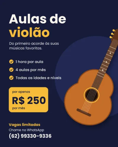 Aulas de violão online Semanais