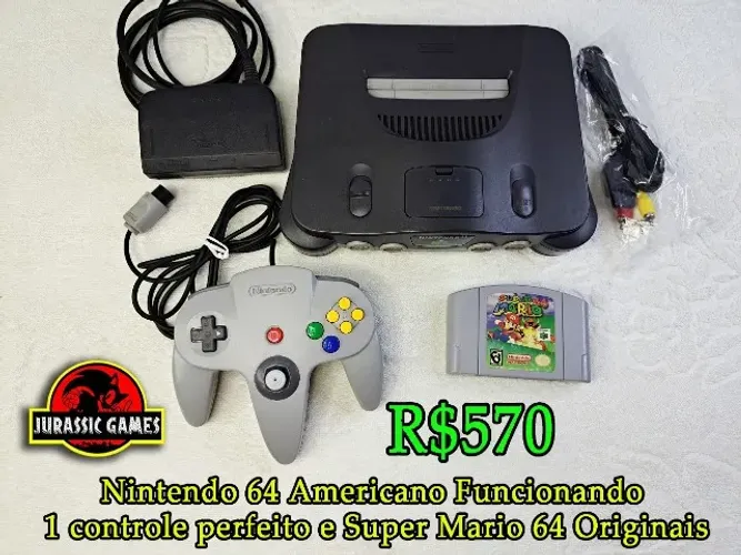 Console Nintendo 64 Com Super Mario 64 + 1 Controle Original. N64. Funcionando bem