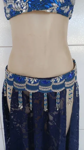 Roupa de dança do ventre Azul