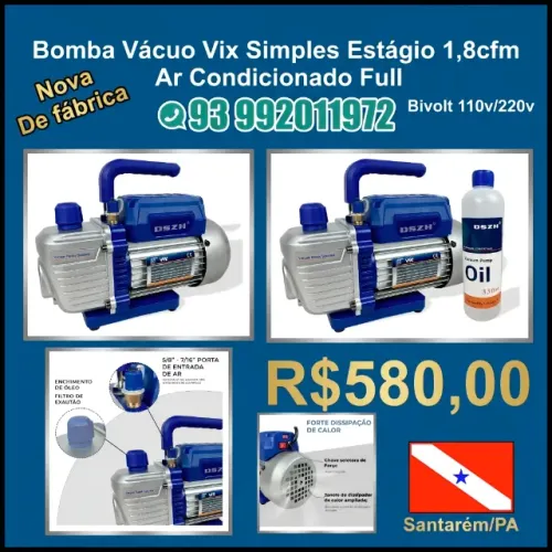 Oferta Especial: Bomba de Vácuo Bivolt Vix (Pronta Entrega em Santarém)