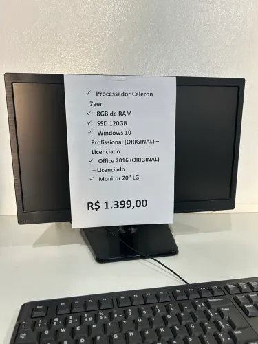 computador, monitor e teclado