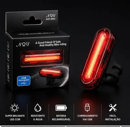 Sinalizador Traseiro USB - 3 Cores