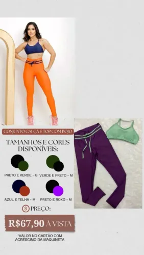 Conjunto top com bojo e legging