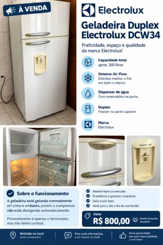 Geladeira Electrolux Duplex DCW34