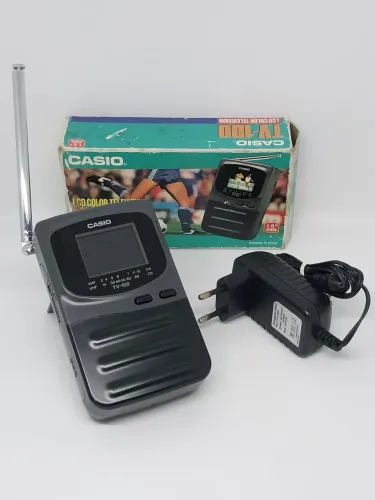 Mini TV Portátil Casio TV-100 Japonesa - Estado de Nova, Vintage anos 90 e Funcionando!