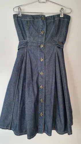 Vestido Tam M tomara que caia jeans Damyller