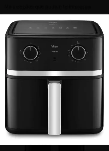 Fritadeira Elétrica Air Fryer Gran Fry Elgin - 8 Litros Preto<br>