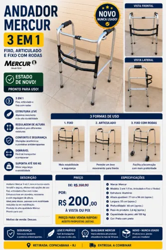 Andador 3 em 1 (Mercur)