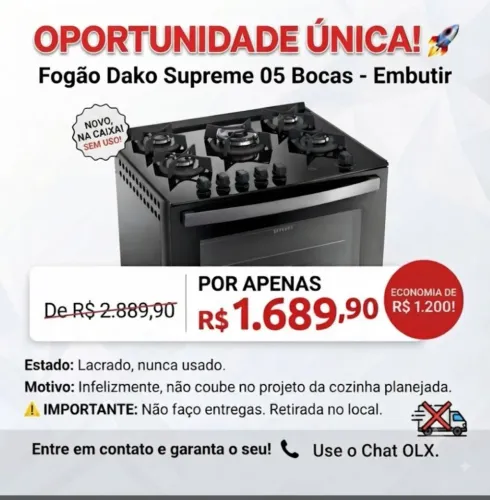 Fogão Dako Supreme de embutir*