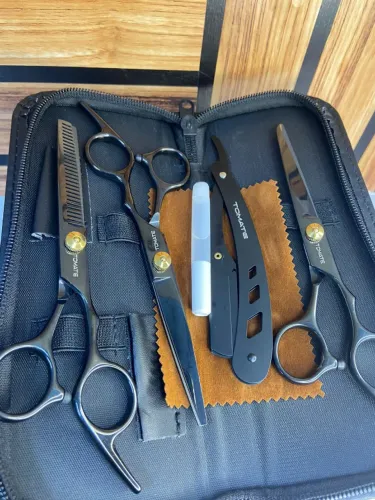 KIT DE 3 TESOURAS PROFISSIONAIS PRETA - Tomate an3