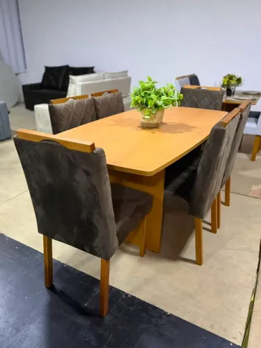 Mesa isis de jantar com 6 cadeiras 1.60x90m