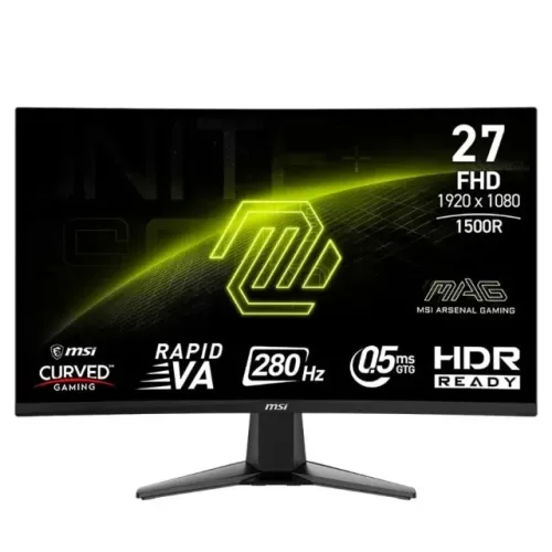 MONITOR GAMER CURVO MSI MAG 27 FHD 280HZ 0.5MS VA ADAPTIVE-SYNC DP E HDMI HDR 276CXF NOVO!