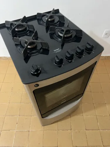 Fogão 4 Bocas Consul CFO4VAR Mesa de Vidro Acendimento Automático Bivolt Inox