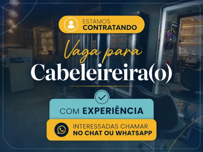 VAGA PARA CABELEIREIRO(A) EM SALÃO NO BAIRRO ELDORADO / CONTAGEM