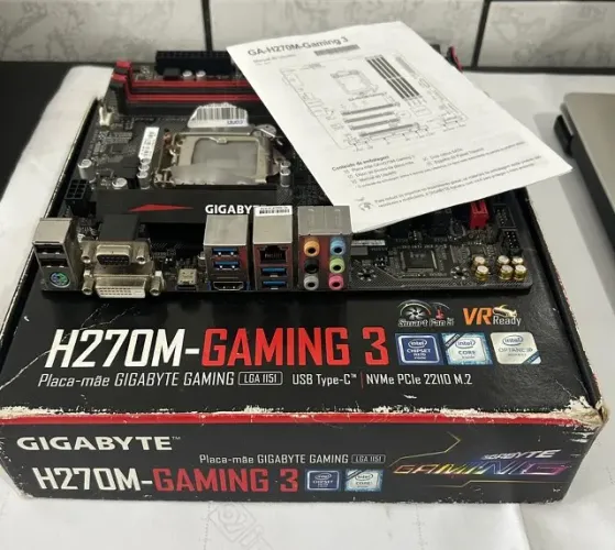 Placa Mãe Gigabyte H270m Gaming 3 Intel 1151 Ddr4 ( COM DEFEITO )Placa Mãe Gigabyte H27