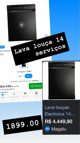 Lava louça Eletrolux 14 serviços