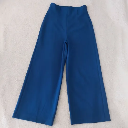 calça pantalona zara azul pp