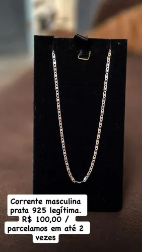 Corrente masculina prata 925