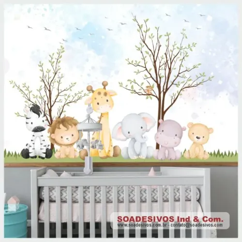 PAPEL DE PAREDE TEMA SAFARI / ANIMAIS