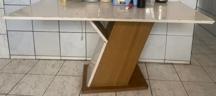 Mesa Jantar Tampo Chanfrado Curvo MDF 120 Cm