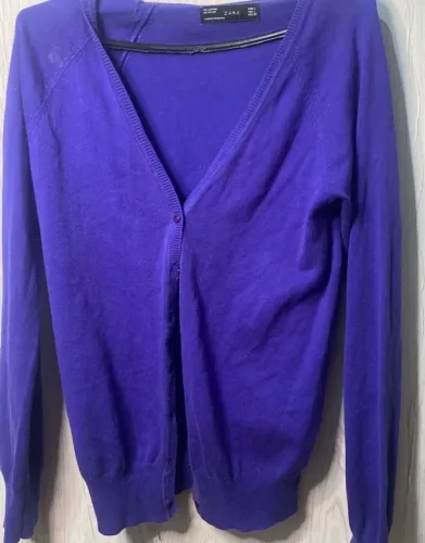 Cardigan Zara feminino azul