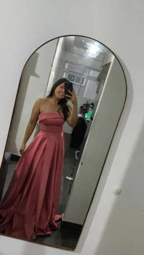 Vestido rosa canela